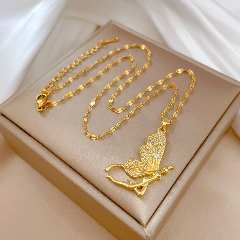 Butterfly Clasp Deployant - Modieuze luxe vlinderhanger ketting damesaccessoire luxe