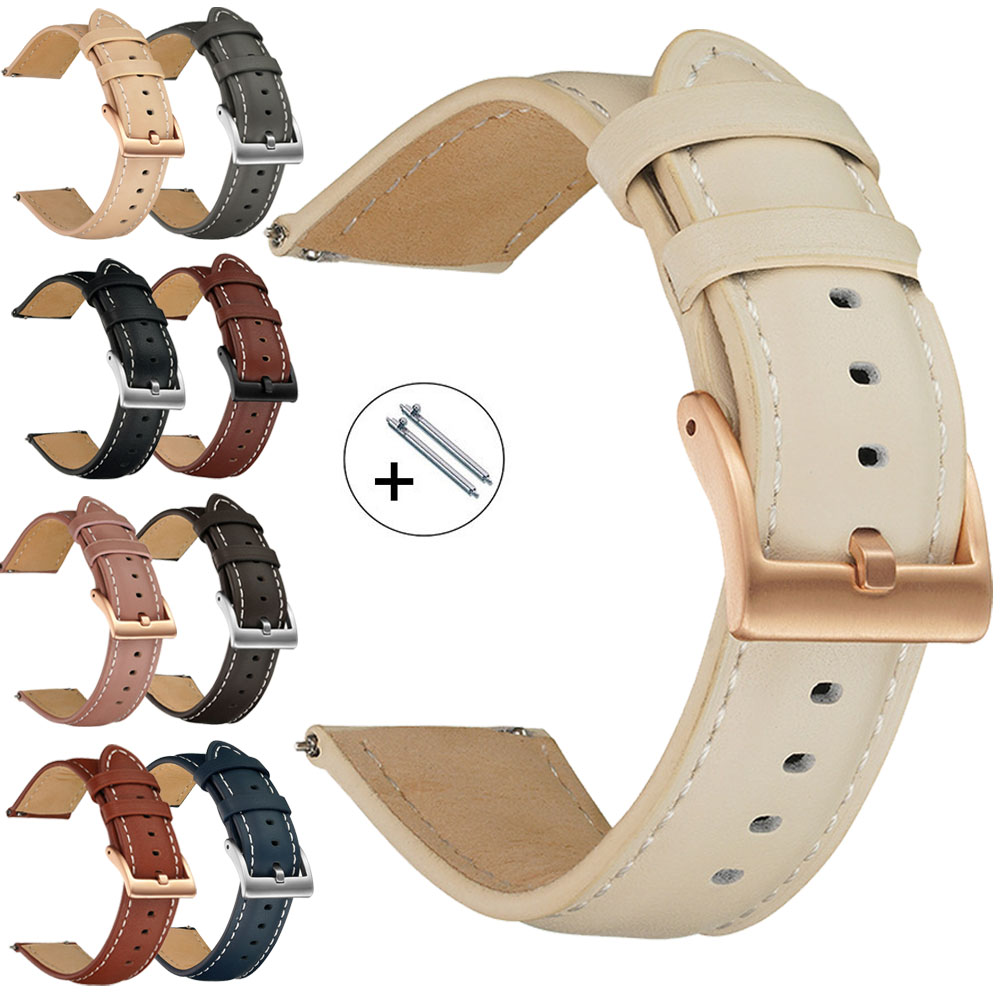 Leather Strap Quick Release - 14mm 16mm 18mm 20mm 22mm Lederen